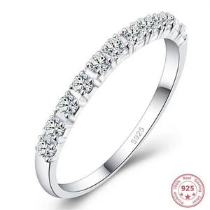 Anello in argento 925 colore anello con diamante bianco per le donne Anelli della pietra preziosa Bizuteria bijoux femme anelli plata 925 para mujer Gioielli Ring248