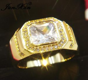 Vintage Altın Renk Erkekler İçin Büyük Alyanslar Lüks Square Diamond Ring Moda Geometrik Takı Alyans2484469
