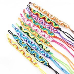 Pulseira moda 30 pçs/lote artesanal bohemia étnica manguito trança corda de algodão multicolorido pulseira para homens mulheres amor pulseiras de amizade