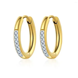 Hoop Earrings GSOLD Exquisite Stainless Steel Rhinestone Huggie For Women Girls Jewelry Gold Silver Color Crystal Cartilage Circle Ea