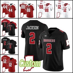 Maglia da calcio dell'Indiana Tayven Jackson Jaylin Lucas Sam West Andre Carter Aaron Casey Matthew Bedford Maglie da calcio speciali universitarie nere rosse bianche alternative