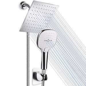 Heads Shower Head Combo Adjustable Rainfall Showerhead & Handheld Shower Head Combo with Strong Suction Cup Holder 201105