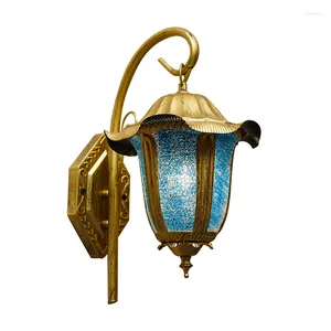 Wall Lamp Moroccan Blue Personalized Mediterranean Corridor Balcony Iron Decorative Lighting Fixture