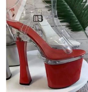 Модельные туфли LAIJIANJINXIA, 18 см/7 дюймов, верхняя часть из ПВХ, модные пикантные экзотические женские сандалии на высоком каблуке и платформе для вечеринки, вечерние женские сандалии для танцев на пилоне F029