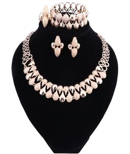 Dubai smyckenuppsättningar för kvinnliga afrikanska pärlor smycken set bröllop indiska etiopiska smycken uttalande halsband örhängen set6027418