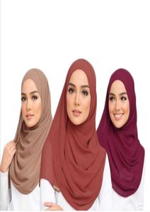 S002a Plain big size bubble chiffon muslim hijab scarf head shawls wrap headscarf popular scarves islamic hat8080783