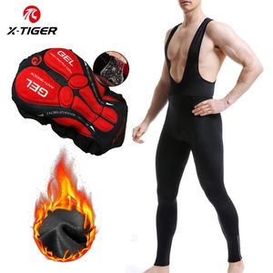 X-Tiger trzymaj ciepłe rowerowe spodnie śliniaki zimowe termiczne spodnie rowerowe rowerowe rowerowe rajstopy Coolmax 5D żelowe spodnie BIB 240104