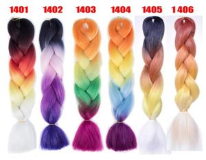 Jumbo braids Xpression Brading Волосы фиолетового цвета, вязаные крючком косы, трехцветные синтетические волосы, наращивание волос Marley для черных женщин4164792