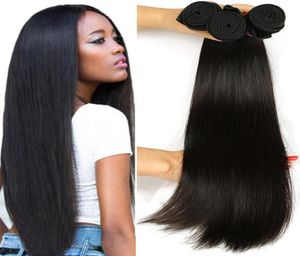 Peruanisches, malaysisches, indisches, brasilianisches, glattes, reines Haar, 3 Bundles Deal, brasilianisches glattes Haar, Bundles, unverarbeitetes Echthaar, Wea5422390