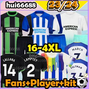 4xl 23/24 Maupay Mitoma Connolly Soccer Jerseys Allister Trossard Connolly March Alzate 23 24 Lallana Webstra Adingra Adingra Enciso Propper Men Kit Kids Football Shirt