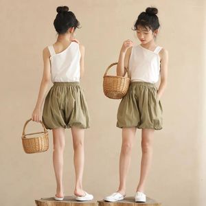 Set di abbigliamento 10 12 anni Pantaloncini per ragazze Vestiti Slip estivi Stile giapponese Eleganti top bianchi Abiti per adolescenti