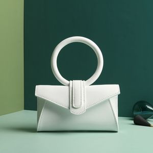 Waist Bag Envelope Spring/Summer Internet celebrity Yuko Xiaojing's Same Ring Candy Color Handbag Single Shoulder Diagonal Cross white