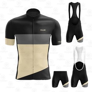 セットハウブサイクリングジャージーセットサマー通気衣料MTB服自転車ビブパンツバイクレーススポーツウェアロパシクリスモ220725