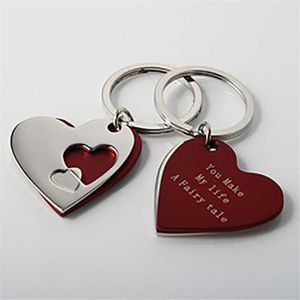 10st Personlig skiktad hjärta Keychain -gåvor för kärlek Birthday Return Gift Party Giveaways Evenemang Keepsak Keyring