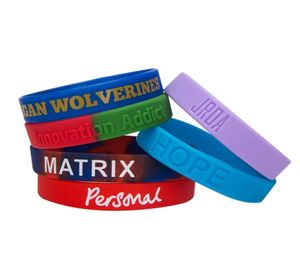 Bangle Custom Promotion Logo Print Silicone Armbands Justerbar Design Your Own Armband för Event Bill Business Gift