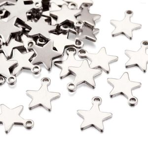Charms 100 Teile/satz Edelstahl Kleine Stern Anhänger Flache Silber Farbe Sterne Für DIY Ohrring Armband Halskette Schmuck Machen