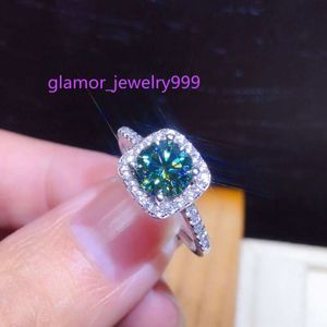 2CT Lab Green Moissanite Ring 925 Sterling Silver Engagement Wedding Band Rings for Women Bridal Finger Party Jewelry Giftdiamond Ring