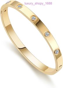 Luxury Bangle Designer Jewelry Man Armband Högkvalitativ bil Tiress Guldarmband för kvinnor 14K Pläterad Friendship Cubic Zirconia har originallåda