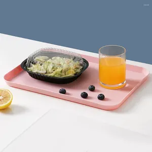 Plates Kitchen Dining Bar Heat-Resistant Trays Plate Dinner Flat Fruit Tray PP Tea Makeup Item Serving Dishes Convenient