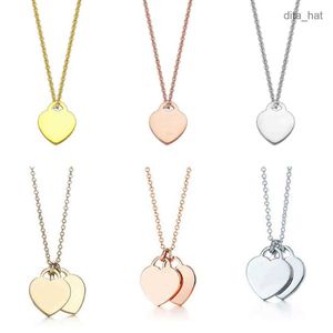 Heart Necklace Designer pendant necklaces Jewelry stainless Gift Luxury women love chain Valentine Fashion Brand T men's and women's couple accessories Chains