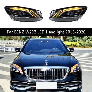 Для BENZ W222 W223 S350 S400 светодиодные фары 13-20 дневные ходовые огни дальнего света «ангельские глазки» линзы проектора стример указатель поворота передняя лампа