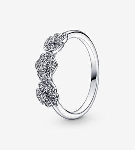 100 925 Sterling Silber Dreifacher Stiefmütterchen-Blumenring für Frauen, Eheringe, modischer Verlobungsschmuck, Zubehör56749302439064