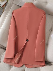 女性のスーツ高品質のレッドカーキブラックオフィスレディースソリッドフォーマルブレザー女性女性ビジネスワークウェアジャケットコート