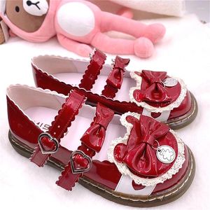 Dress Shoes Lolita Footwear Female Flats Bow Round Head Japanese Sweet Anime Jk Cosplay Loli Luxury Shoe