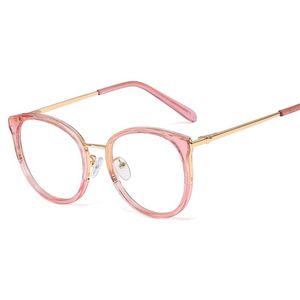 Sonnenbrille Brillenrahmen für Frauen Retro Myopie Kurzsichtig Anti Blaues Licht Klare Linse Schwarz Runde Transparent Female328c