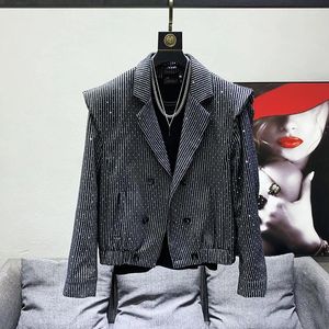 Herrjackor 2024 Designer Original Stripe Suit Spring High Quality Elegant Fashion Handsome Korean Loose Short Trendy