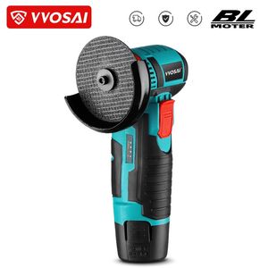 VVOSAI 12V Brushless Angle Grinder 19500 rpm Elektrisk poleringslipmaskin Mini Cordless Cutting Lithium Battery Power Tool 240104