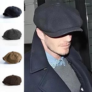 BERETS Fashion Solid Color Sboy Caps unisex Gentleman Vintage Cotton Men Children Spring and Autumn Street Hats Wholesale