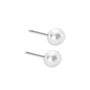 Designer Mini Round Pearl Geometric Stud örhängen för kvinnor Koreanska mångsidiga mode Simple Jewelry