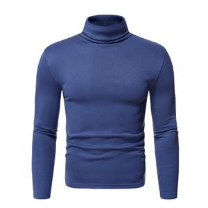 Autumn Winter Men's Padded Turtleneck T-shirt Training Sports Gym Solid Casual Shirt Långärmad skjortor Herrkläder Streetwear England Fitness Men toppar Tshirts