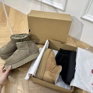 أعلى Quatily Boots Designer Australia Women Winter Booties Girl Classic Snow Boot Plush Mini Mini Fur Black Khaki Brown Wign Wgg Tasman Shoes 36-43