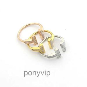 Quality Top Rings for Women Jewelry Double t Shell Between the Diamond Ring Couple Foreign Trade Models Smile Set HRAI HRAI HRAI HRAI