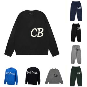 Suéteres masculinos carta jacquard oversize sweatshirts homens mulheres de alta qualidade o-pescoço cole buxton camisola de malha tamanho da ue S-XL