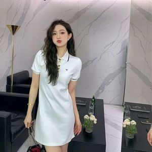 Fashion Dress Women Designer Skirt Womens Solid Color Embroidery Graphic Lapel Wrap Dresses Casual Slimming Half Open Shirt Button Sexy Pencil Skirts