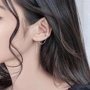 Stud Earrings Pure 925 Silver Women's Hanging With Long Tassel Simple Sexy Design For Graduation Dancing Or Company Dinner Party