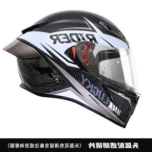 Helmets Moto AGV Motorcycle Design Agv Safety Comfort Agv3c Certified Carbon Fiber Full Helmet for Men's Anti Fog Winter Warmth Hat Bluetooth Earphone Slot KKYY