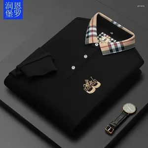 Men's T Shirts Runenboro Autumn And Winter Lapel Long Sleeved T-shirt Polo Shirt Wholesale Business Middle-aged