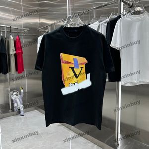 Xinxinbuy 2024 Homens designer Tee camiseta Carta impressão 1854 Tripulação Pescoço manga curta algodão mulheres Preto cinza vermelho XS-2XL