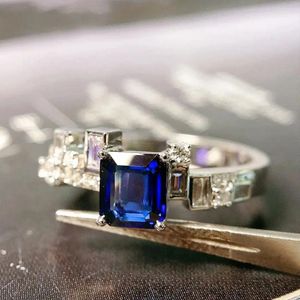 Cluster Rings JY2024 No.12401 Sapphire Ring Real Pure 18K 0.97ct Natural Heated Royal Blue Gemstones Diamonds Stones Female