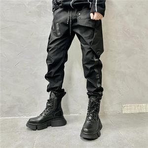 Men's Tracksuits High Street Fashionable Multi-Pocket Techwear Cargo Pants Fashion Designer Matchet Personality Skinny Casual Boot