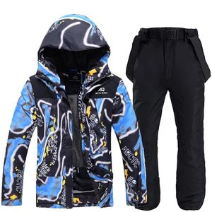 Jackets Men Ski Suit Winter New Thickened Warm Ski Jacket and Pants Male Hot Snowmobile Snowboard Jacket Outdoor Snow Sports Suit