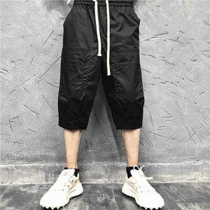 Męskie dresy wiosenne i letnie ciemne modne spodnie kolan japońskie luźne szwy retro mody średniej spersonalizowane szorty