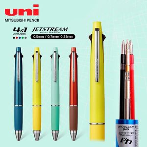 1pcs UNI JETSTREAM MSXE5-1000 Multifunction Pen 0.38/ 0.5/0.7mmFour Color Ballpoint Pen0.5mmPencil Japanese Stationery 240105