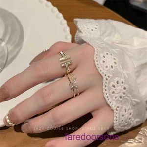 Tifannissm Designer Rings for women online store 2024 New Light Luxury White Fritillaria Zircon Ring Womens Instagram in design with Have Original Box