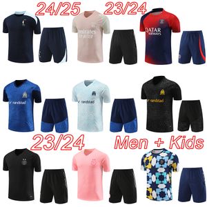 Franch pre-match jerseys 23 24 25 PSGes marseilles algeria men kids paris training jersey 2024 MBAPPE MBEMBA om boys football shirt kit 2025 camiseta maillot maglia