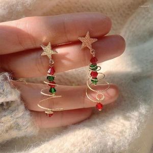 Stud Earrings Trendy Delicate Christmas Tree For Women Colorful Beads Stars Santa Claus Snowman Drop Earring Girl Gifts